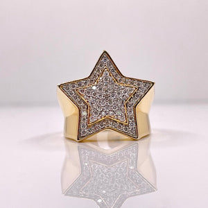 0.94 CT. Natural Diamond Star Ring In 10 KT Yellow Gold