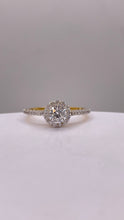Load image into Gallery viewer, 0.79 CT. Natural Diamond Halo Style Engagement Ring In 14 KT Yellow Gold
