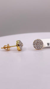 0.31 CT. Natural Diamond Round Shape Stud Earrings In 10 KT Yellow Gold