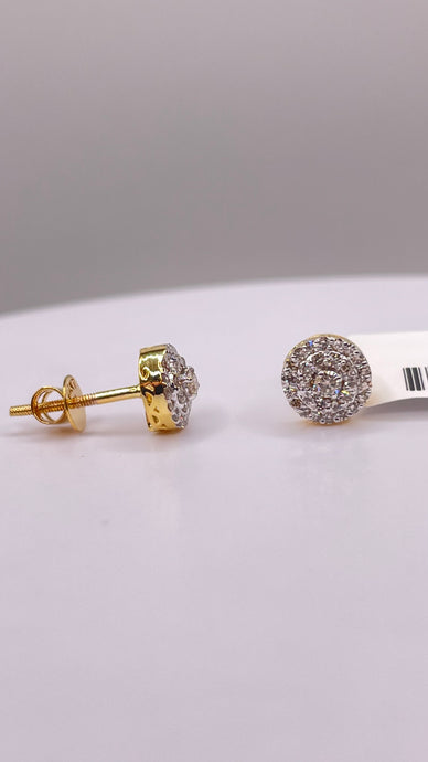 0.31 CT. Natural Diamond Round Shape Stud Earrings In 10 KT Yellow Gold