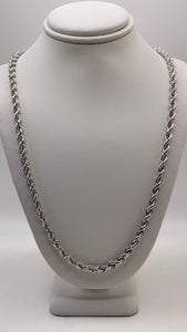 4.2mm Solid Rope Link Chain In 10 KT White Gold