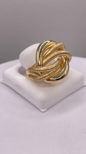 14 KT Yellow Gold Matte & Shiny Finish Women’s Ring