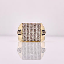 Load image into Gallery viewer, 0.73 CT. Natural Diamond Square Shape Men’s Ring In 10 KT Yellow Gold