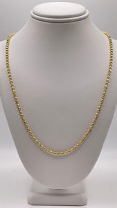 2.50mm Moon Cut Ball Necklace In 10 KT Yellow Gold