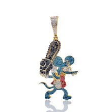 Load image into Gallery viewer, 1.20 CT. Natural Diamond Itchy &amp; Scratchy Pendant In 10 KT Yellow Gold