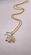 Load image into Gallery viewer, 0.70 CT. Natural Diamond Trust No One Pendent &amp; Rope Chain Combo In 10 KT Yellow Gold