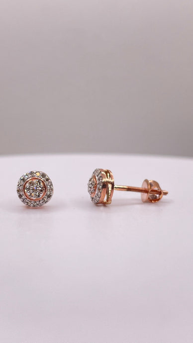 0.15 CT. Natural Diamond Round Shape Stud Earrings In 10 KT Rose Gold