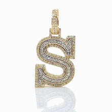 Load image into Gallery viewer, 0.57 CT. Natural Diamond Two-Tone Initial S Pendant In 10 KT Gold