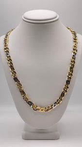 6mm Two Tone Link Chain In 14 KT Yellow & White Gold