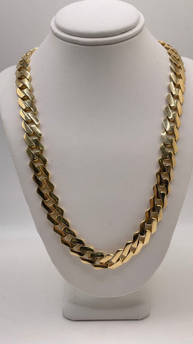 10.5mm Monaco Link Chain In 10 KT Yellow Gold