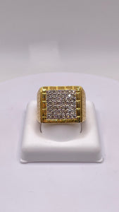 1.05 CT. Natural Diamond Men’s Square Shape Ring In 10 KT Yellow Gold