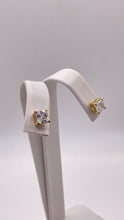 Load image into Gallery viewer, 6.0mm Princess-Cut Cubic Zirconia Stud Earrings In 10 KT Yellow Gold