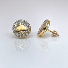 Load image into Gallery viewer, 0.54 CT. Natural Diamond Round Shape Spade Stud Earrings In 10 KT Yellow Gold