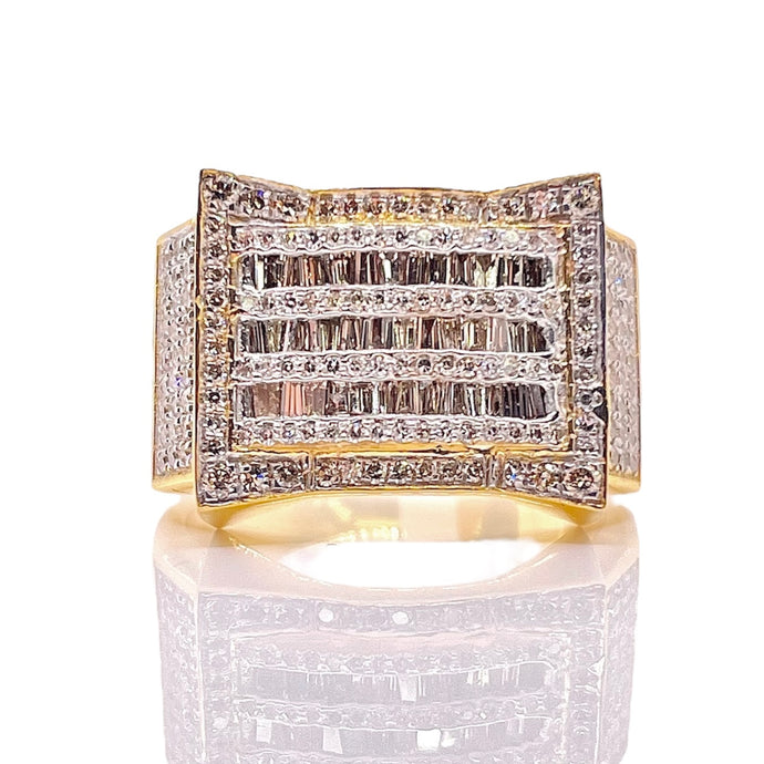 1.16 CT. Natural Diamond Men’s Ring In 10 KT Yellow Gold