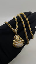 Load image into Gallery viewer, 1.20 CT. Natural Diamond Solid Buddha Pendant In 14 KT Yellow Gold