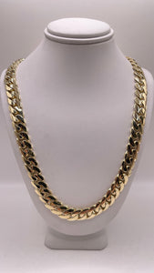 10mm Solid Miami Cuban Link Chain In 10 KT Yellow Gold