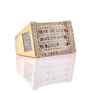 1.37 CT. Natural Diamond Men’s Ring In 10 KT Yellow Gold