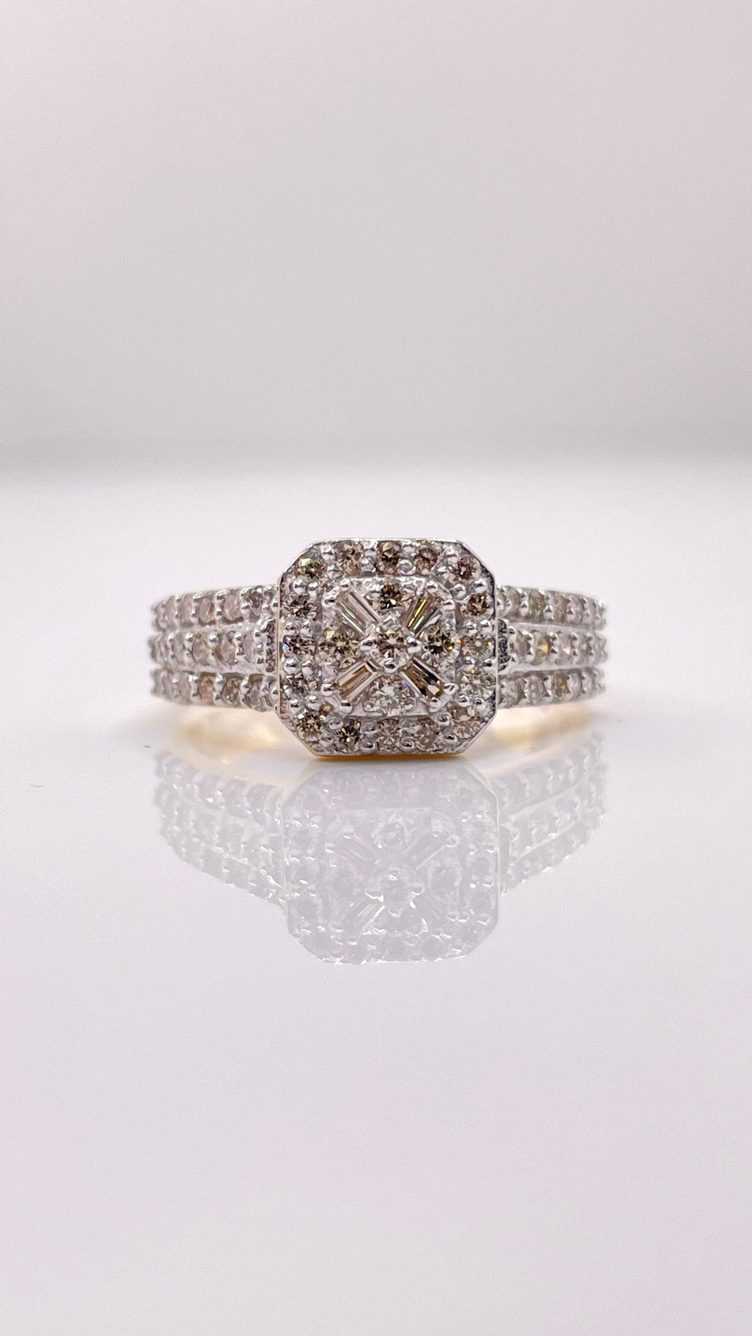 0.68 CT. Natural Diamond Ladies Ring In 10 KT Yellow Gold