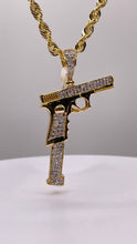 Load image into Gallery viewer, 0.46 CT. Natural Diamond Gun Pendent In 10 KT Yellow Gold
