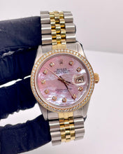 Load image into Gallery viewer, 36mm Two-Tone Women’s DateJust Rolex With Pink Mother-Of-Pearl Diamond Dial