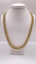 Load image into Gallery viewer, 8.8mm 14.30 CT. Natural Diamond Zig-Zag Cuban Chain In 10 KT Yellow Gold