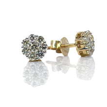 Load image into Gallery viewer, 0.70 CT. T.D.W Natural Diamond Stud Earrings In 10 KT Yellow Gold