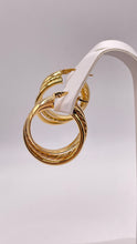 Load image into Gallery viewer, 14 KT Yellow Gold Unique Hoop Earrings