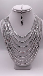 3mm Curb Chain/Bracelet In Silver