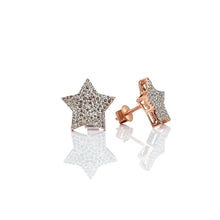 Load image into Gallery viewer, 0.33 CT. Natural Diamond Star Shape Stud Earrings In 10 KT Rose Gold