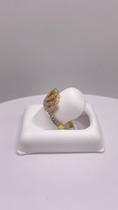 0.33 CT. Natural Diamonds Heart-Shaped Tiara Ring Set In 10 KT Yellow Gold