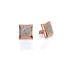 Load image into Gallery viewer, 0.38 CT. Natural Diamond Square Shape Stud Earrings In 10 KT Rose Gold