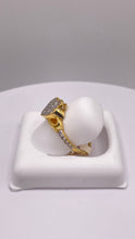 Load image into Gallery viewer, 0.32 CT. Natural Diamond Claddagh Ring Set In 10 KT Yellow Gold