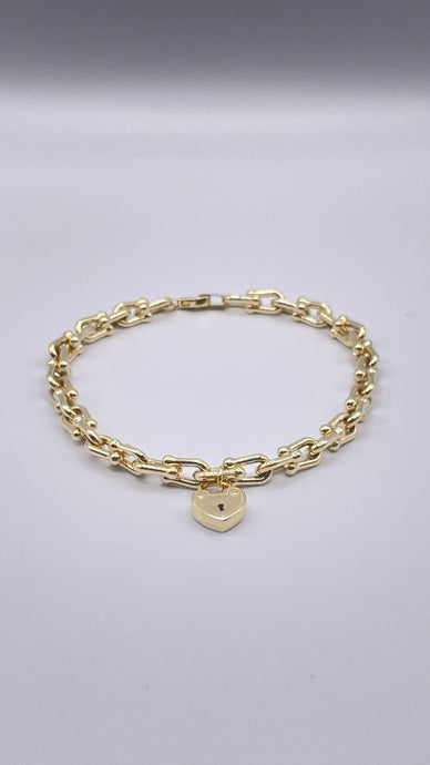 5mm 10 KT Yellow Gold Tiffany Inspired Hardware Bracelet