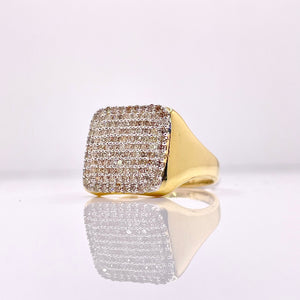 0.82 CT. Natural Diamond Square Shape Ring In 10 KT Yellow Gold