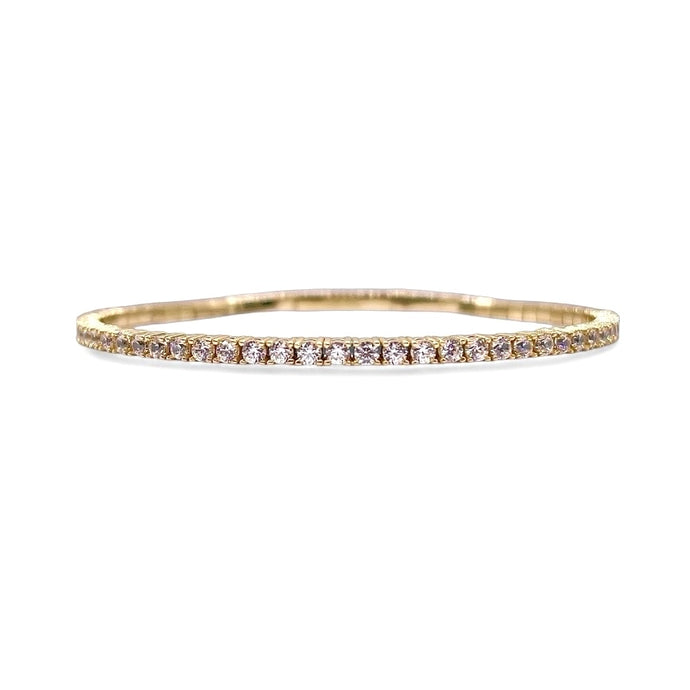 Women’s Tennis Bangle In 10 KT Yellow Gold With CZ