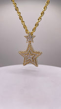 Load image into Gallery viewer, CZ Star Pendent &amp; Diamond-Cut Rope Chain Combo In 10 KT Yellow Gold