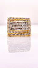 Load image into Gallery viewer, 1.14 CT. Beautiful Baguette &amp; Round Natural Diamond Men’s Rectangle Ring In 10 KT Yellow Gold