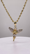 Load image into Gallery viewer, Angel Pendent &amp; Rope Chain Combo In 10 KT Gold