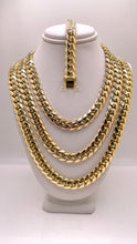 Load image into Gallery viewer, 9mm Solid Miami Cuban Chain/Bracelet With Box Lock In 10 KT Yellow Gold