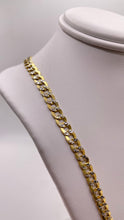 Load image into Gallery viewer, 5.3mm Two-Tone Diamond Cut Curb Link Chain In 10 KT Yellow Gold