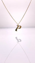 Load image into Gallery viewer, Dainty Initial Pendent &amp; Chain Combo In 10 KT Yellow Gold