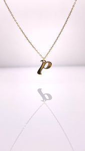 Dainty Initial Pendent & Chain Combo In 10 KT Yellow Gold