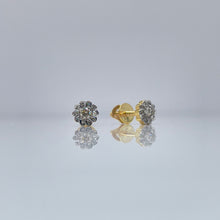 Load image into Gallery viewer, 0.12 CT. Natural Diamond Dainty Flower Shape Stud Earrings In 10 KT Yellow Gold