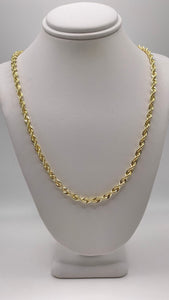 3.8mm Diamond Cut Rope Chain In 10 KT Yellow Gold