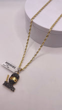 Load image into Gallery viewer, 1.06 CT. Natural Black Diamond Ninja Pendent &amp; Rope Chain Combo In 10 KT Yellow Gold