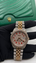 Load image into Gallery viewer, 36mm Two-Tone DateJust Diamond Rolex With Red Arabic Dial
