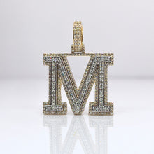 Load image into Gallery viewer, 0.78 CT. T.D.W Natural Diamond Two-Tone Initial M Pendant In 10 KT Gold