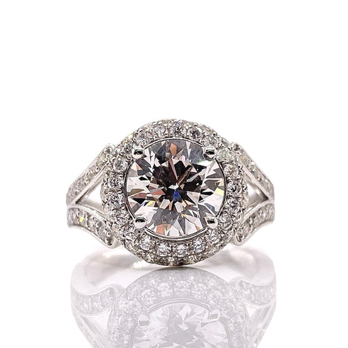 3.54 CT. Lab Grown Diamond Engagement Ring In 14 KT White Gold