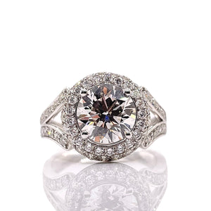 3.54 CT. Lab Grown Diamond Engagement Ring In 14 KT White Gold