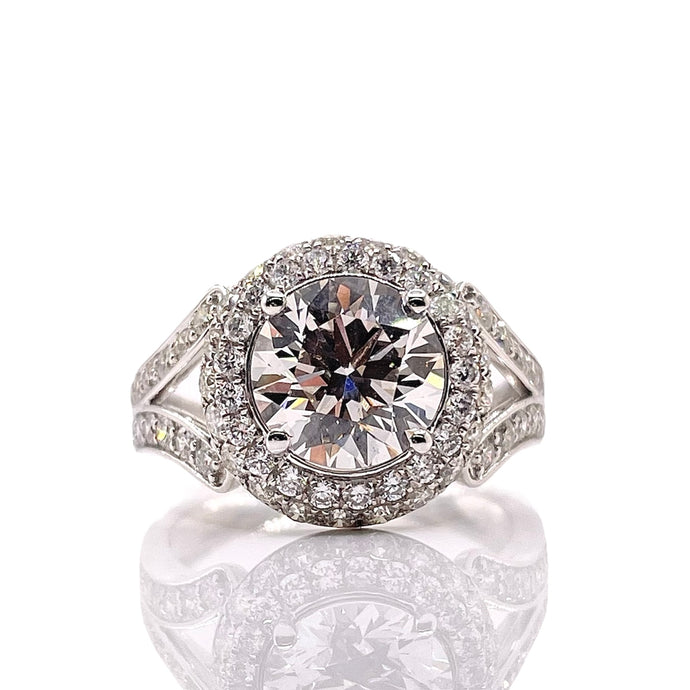3.54 CT. Lab Grown Diamond Engagement Ring In 14 KT White Gold